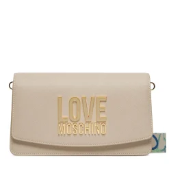 Borsa Donna a Spalla con Tracolla LOVE MOSCHINO linea Smart Daily Jelly Logo Avorio