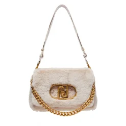 Borsa Donna a Spalla e Tracolla LIU JO linea La Puffy in Eco-Fur Soft Cream