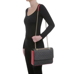 Borsa Donna a Spalla e Tracolla POLLINI Linea Heritage Logo Classic Nero e Lacca