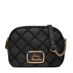 Borsa Donna a Tracolla LOVE MOSCHINO con Ricamo a Scacchi Nero