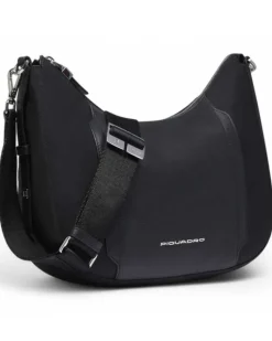 Borsa Donna PIQUADRO linea Circle in Tessuto Riciclato e Pelle Nera - BD6657W92T