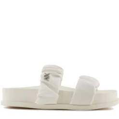 Ciabatte Donna ARMANI EXCHANGE con Doppia Fascia Imbottita Colore Off White