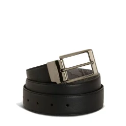 Cintura Uomo Double Face h 3,5 cm 1A Classe Alviero Martini stampa Geo Dark e Pelle Nera A485