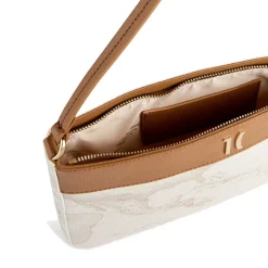 Pochette con Manichetto 1A Classe Alviero Martini linea Heritage Geo colore Geo White e Cuoio PO41