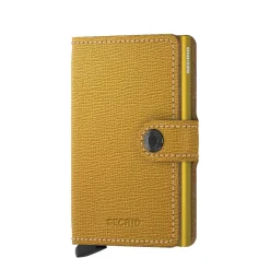 Porta Carte con Clip SECRID linea Miniwallet Crisple in Pelle Ocra con RFID