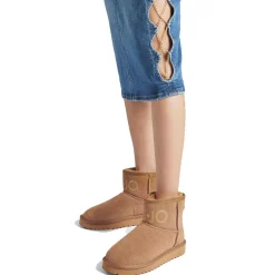 Scarpe Donna LIU JO Jil 02 Stivaletti Imbottiti in Suede Traforato color Cognac