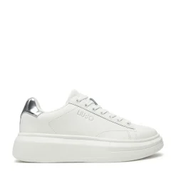 Sneakers Platform LIU JO Babol 01 in Pelle Bianca con Inserti Silver