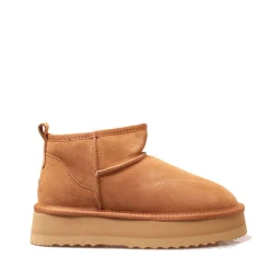 Stivaletti Imbottiti Platform S by MASSIMO SANTINI linea Pamila in Velour color Cammello
